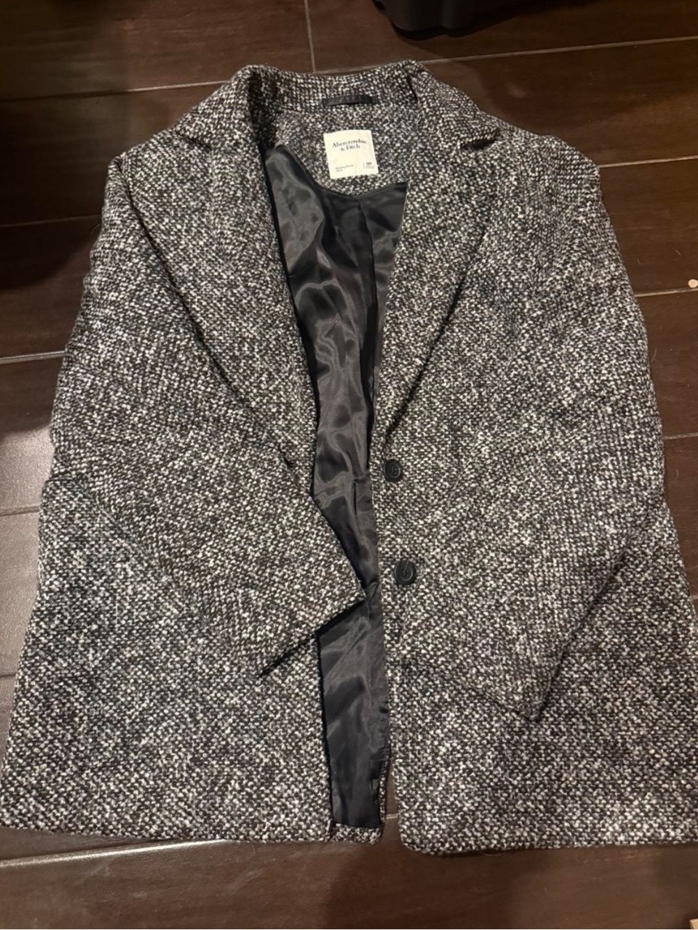 Abercrombie & Fitch | Ladies Warm Classic Tweed Wool Blend Coat Size: MP